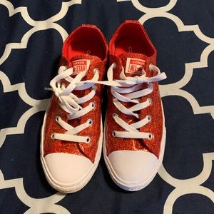 Red glitter converse shoes